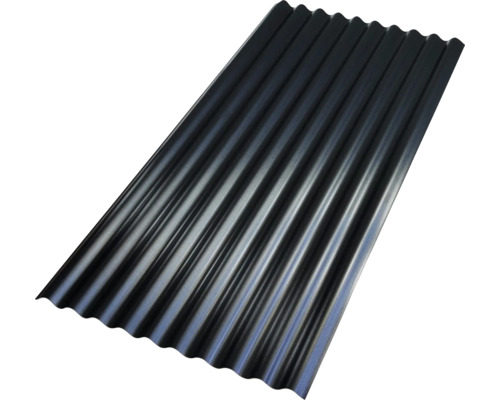Gutta Wellplatte Shelltec Sinus 95/34 schwarz 2000 x 950 x 4 mm Trapezblech zur Dacheindeckung