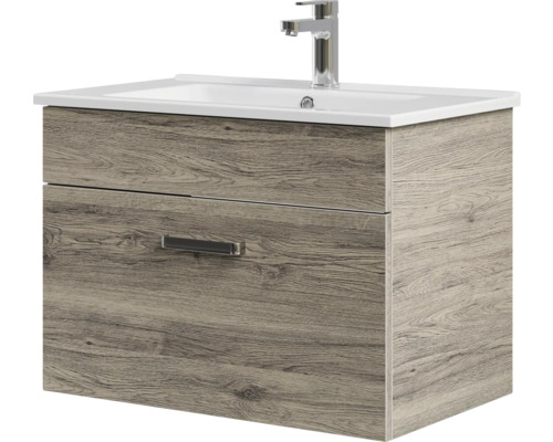 Meuble sous-lavabo avec deux tiroirs et lavabo à poser