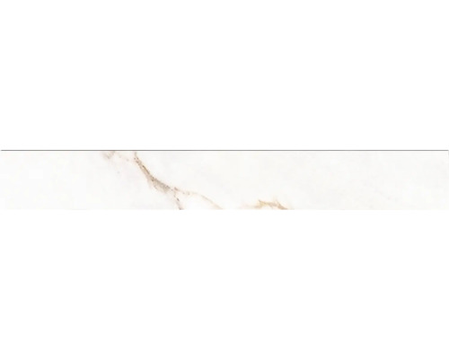 Plinthe de carrelage DAHLIA white polished Lxlxe 8x60x1 cm Motif de carreaux aspect marbre