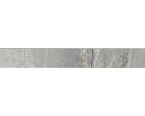 Plinthe de carrelage NOVA grey natural Lxlxe 8x60x0.9 cm Motif de carreaux avec structure en marbre