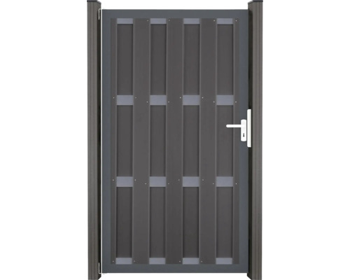 Portillon simple GroJa Merano tirant droit prémonté sans poteaux cadre anthracite 100 x 180 cm anthracite