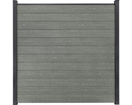 Hauptelement GroJa BasicLine Steckzaun Schmal 180 x 180 cm Grey Ash Cut