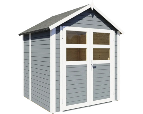 Abri de jardin en bois avec double porte et fenêtres
