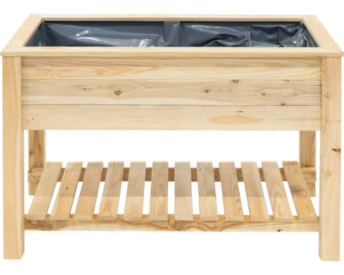 Jardinière surélevée en bois avec espace de rangement