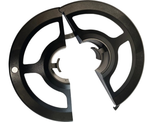 Kettenblattabdeckung für Fahrräder, zweiteilig, zur Montage