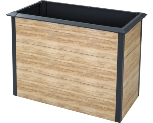 Jardinière rectangulaire aspect bois avec cadre