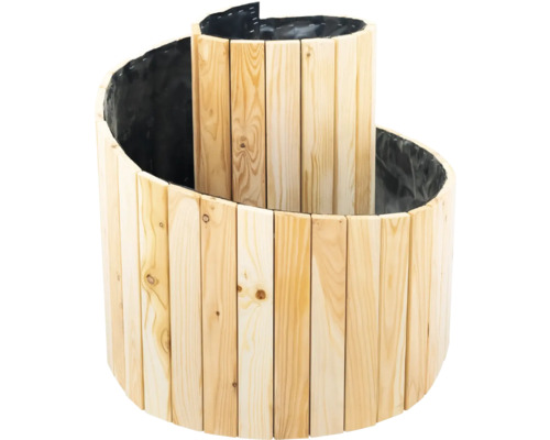 Jardinière surélevée en bois avec un design en spirale