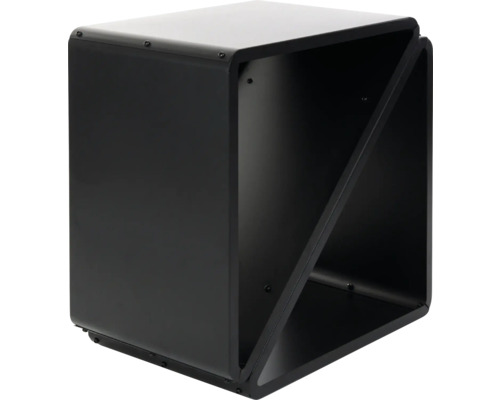 Module d''étagère noir en métal avec compartiment diagonal