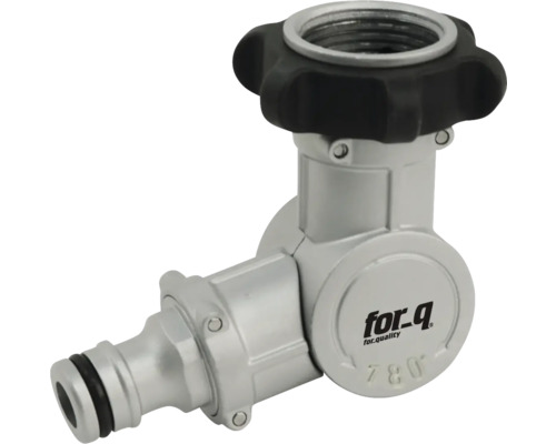 Winkelstück for_q Zink Gartenschlauch-Schnellkupplung mit Regler