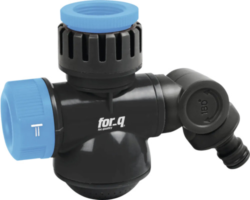Hahnverbinder for_q mit Brause for_q Verteilerstück für Gartenschlauch