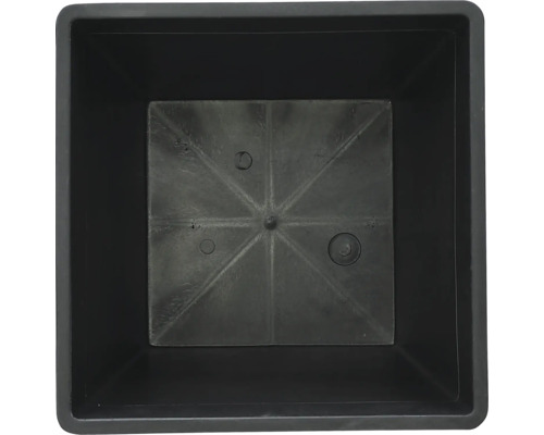Schwarzer Pflanztopf aus Kunststoff, quadratisch, Innenansicht