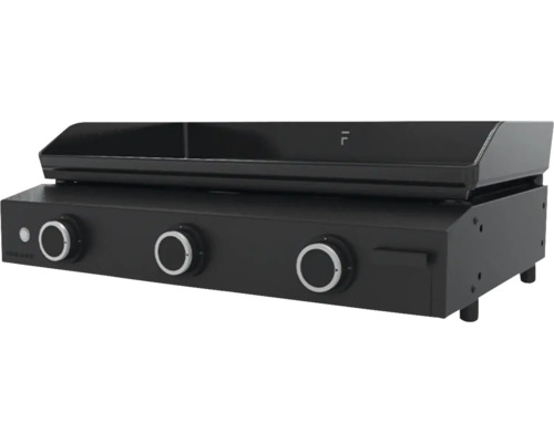 Gril à gaz noir avec trois boutons de réglage