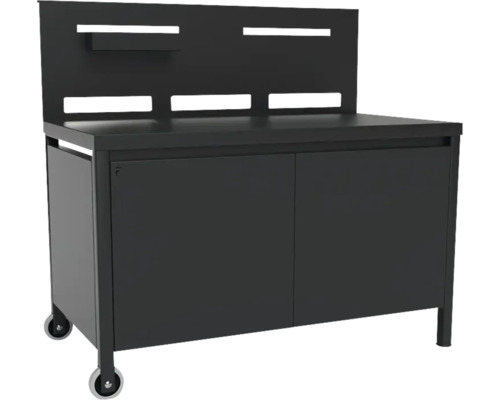 Établi avec roulettes et espace de rangement