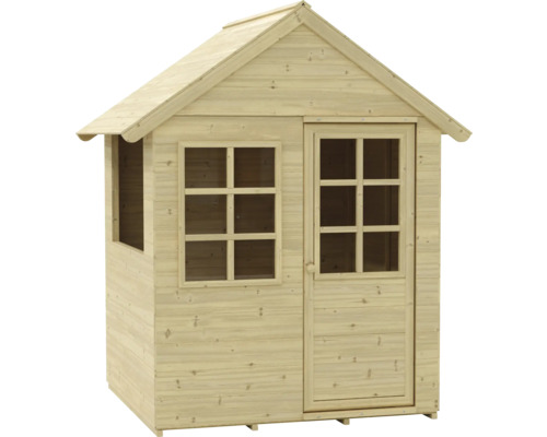 Spielhaus aus Holz mit Fenster und Tür