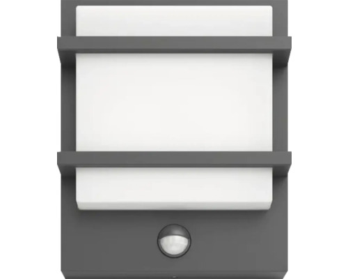 Graue Aussenwandleuchte mit Bewegungsmelder