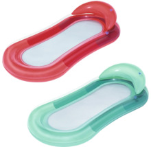 Zwei aufblasbare Poolliegen mit Kopfstütze und Netz