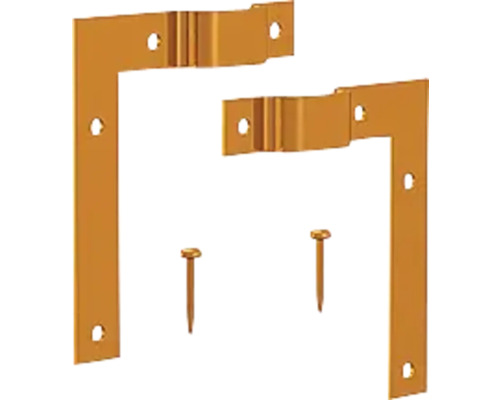 Deux équerres d''angle et deux clous.