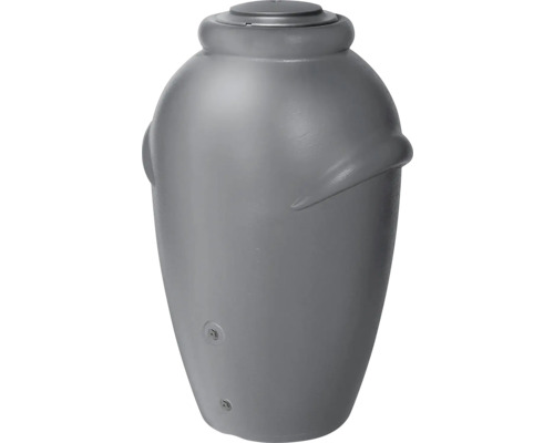 Récupérateur d''eau de pluie gris en forme de vase avec couvercle