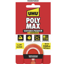Uhu Poly Max Express doppelseitiges Montageband, 1,5 Meter mal 19 Millimeter