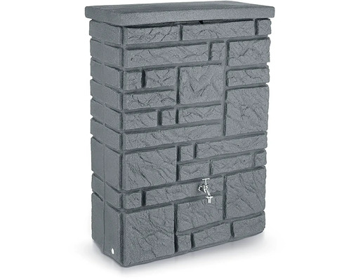 Récupérateur d''eau de pluie aspect pierre avec robinet