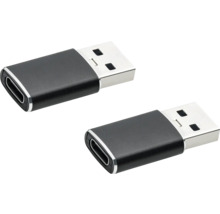 Zwei USB-Adapter mit USB-A- und USB-C-Anschluss