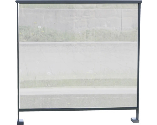 Vitre en verre de sécurité feuilleté blanc pour garde-corps Pertura Triton Paravent autoportant avec cadre en métal et vitre transparente pour l''extérieur