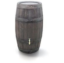Récupérateur d''eau de pluie aspect bois avec robinet