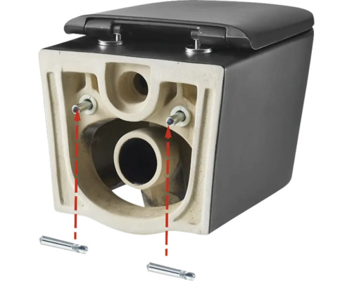 WC suspendu à fond creux avec matériel de fixation