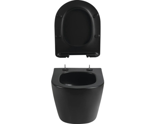 WC suspendu avec bride ouverte et siège de WC