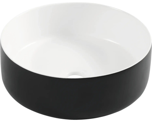 Differnz Vasque à poser Mira 36 x 12 cm noir blanc émaillé 38.009.02