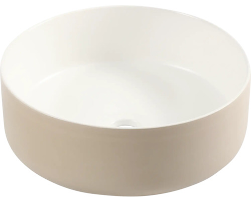Differnz Vasque à poser Mira 36 x 12 cm beige blanc émaillé 38.009.03