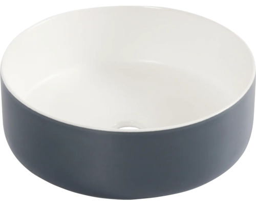 Differnz Vasque à poser Mira 36 x 12 cm bleu blanc émaillé 38.009.04