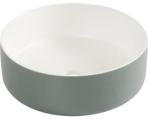 Differnz Vasque à poser Mira 36 x 12 cm Vert blanc émaillé 38.009.05