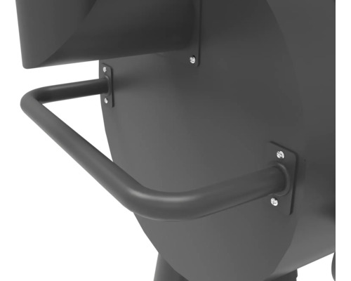 Detailaufnahme eines Grillwagens mit Griff