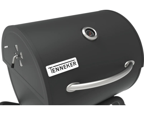 Barbecue au charbon de bois noir avec thermomètre et curseur de ventilation