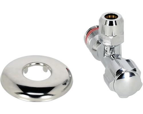 Robinet d''équerre en métal avec rosace