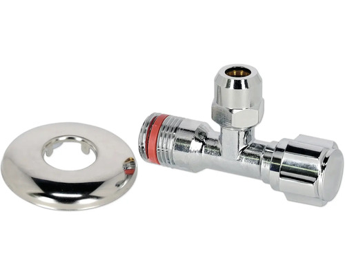 Robinet d''équerre avec rosette