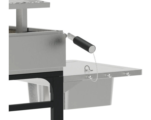 Gril avec poignée de levage et surface de rangement