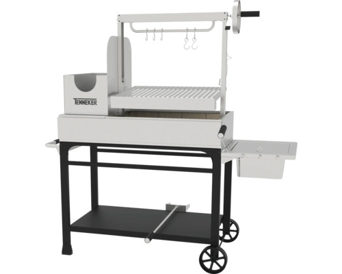 Chariot de barbecue au charbon de bois Tenneker avec étagères et grille.