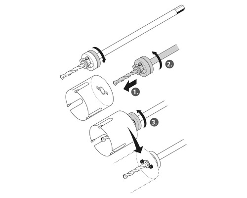 Instructions pour le montage d''une scie cloche