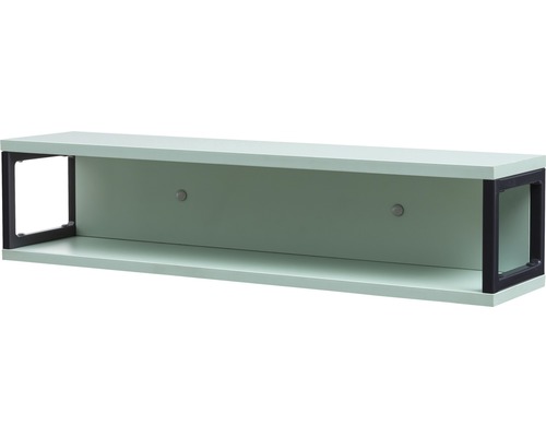 Wandregal mit Metalleinfassung