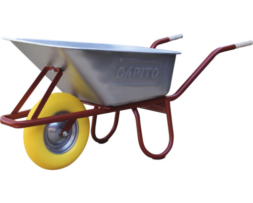 Brouette avec cuve en métal et pneu