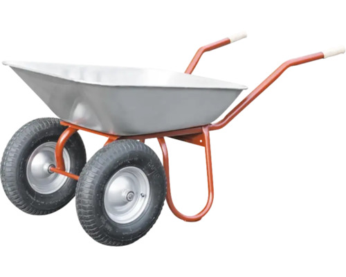 Brouette avec deux roues et cuve en acier