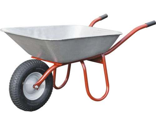 Brouette avec cuve en métal et une roue