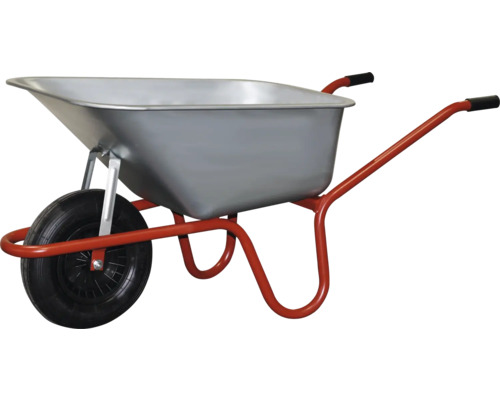 Brouette en métal avec pneu et cadre tubulaire en acier