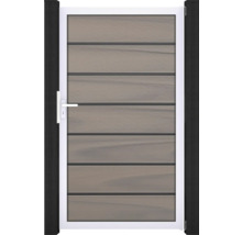 Portillon de jardin avec panneaux horizontaux, cadre et poignée