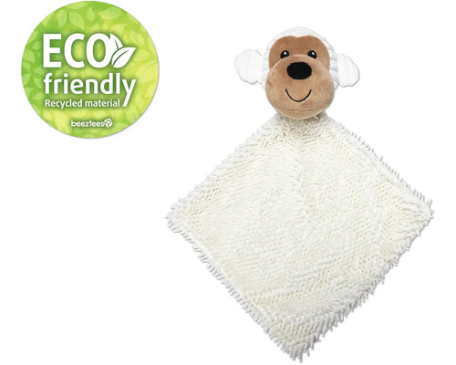Beeztees Hundespielzeug Eco Kuscheltuch Brono Plüsch 30 cm x 16 cm x 6 cm Kuscheltier mit Anhänger aus recyceltem Material