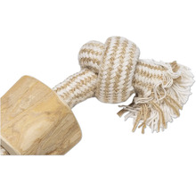 Jouet pour chien en bois et corde avec nœuds