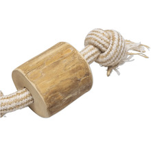 Hundespielzeug aus Holz und Seil