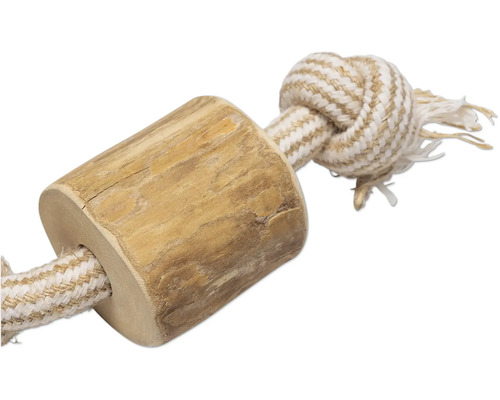 Hundespielzeug aus Holz und Seil